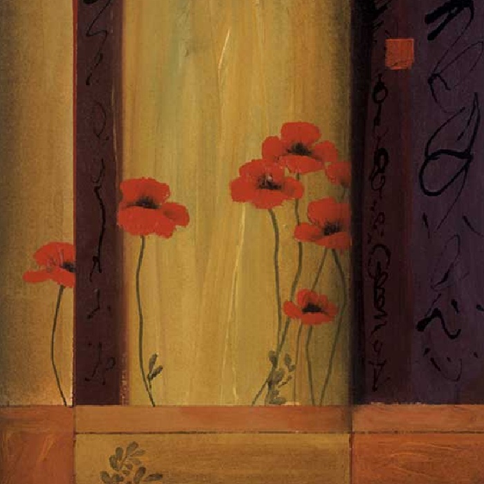 Poppy Tile I painting - Don Li-Leger Poppy Tile I art painting